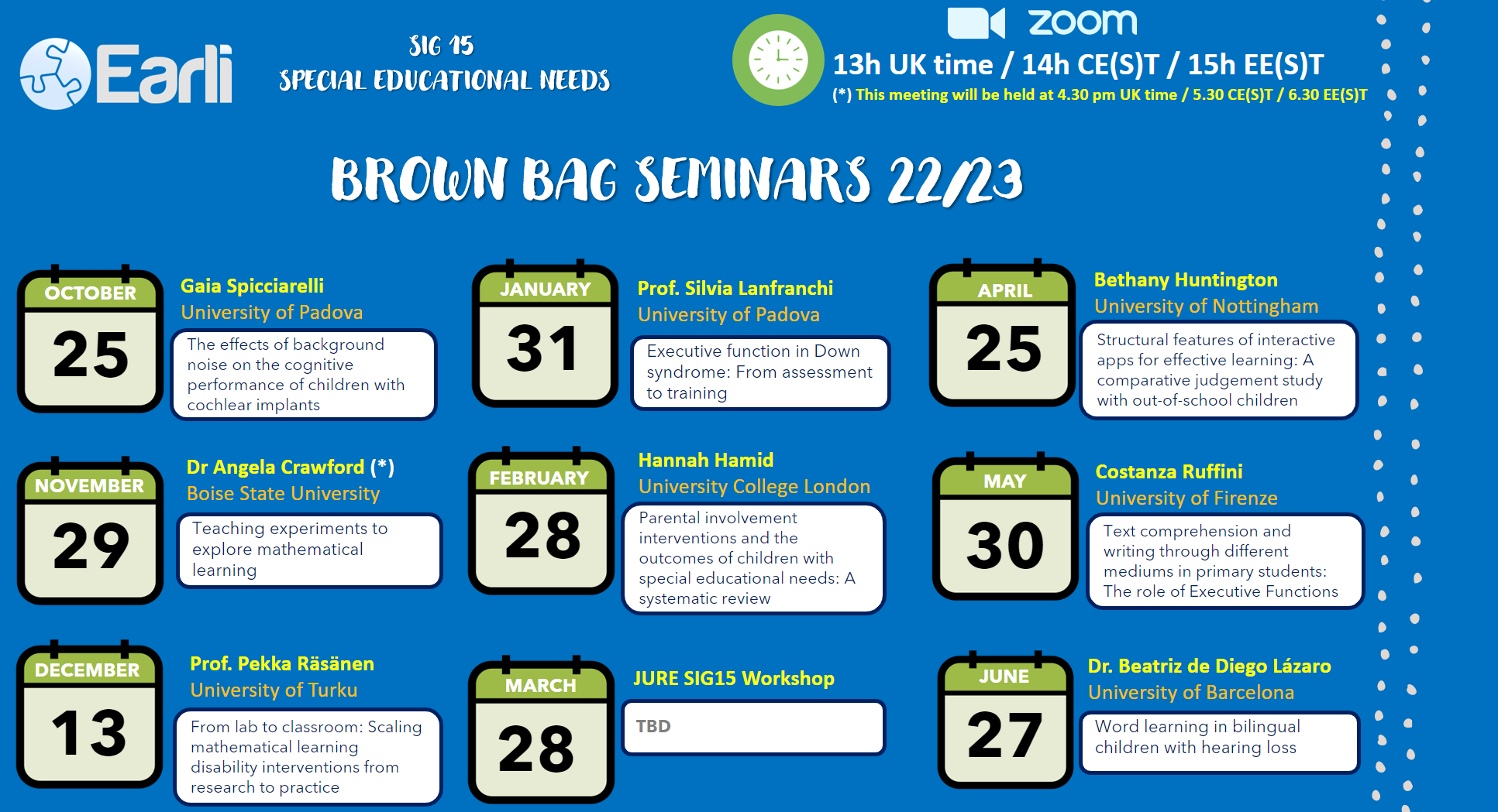SIG 15 - Brown Bag Seminar Series (Calendar 2022-2023)
